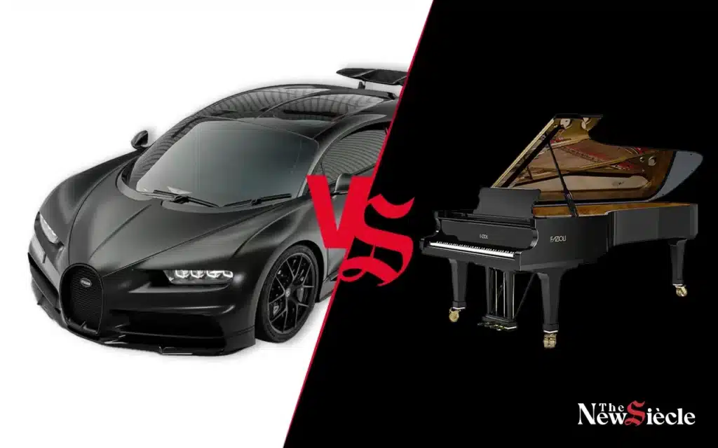 Le versus Bugatti Chiron VS Piano Fazioli F308