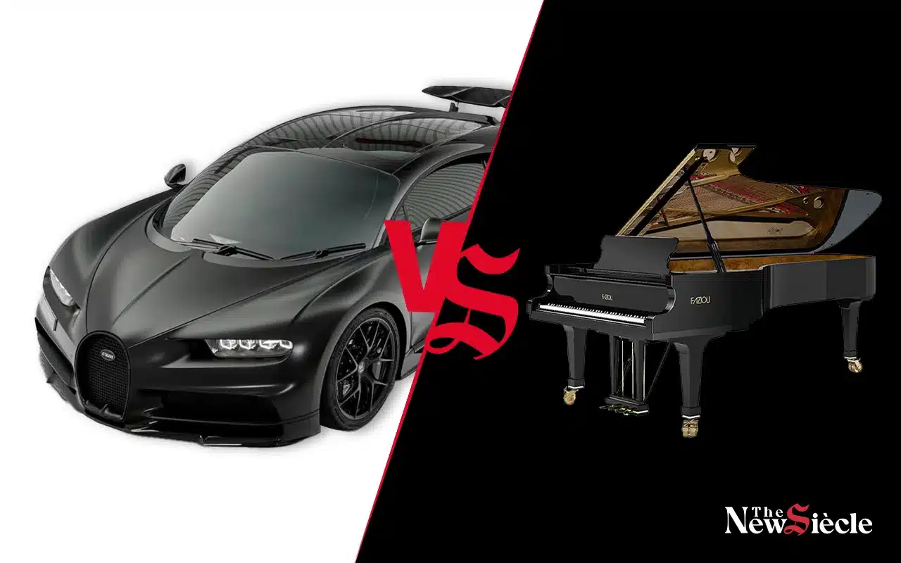 Le versus Bugatti Chiron VS Piano Fazioli F308