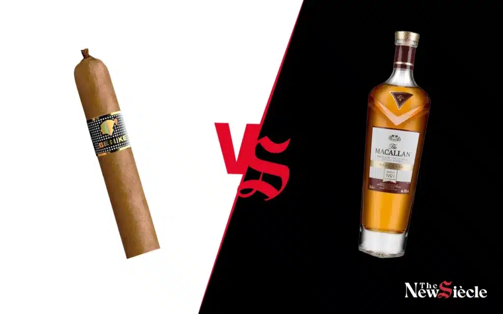 Le versus Cigare Cohiba VS un Whisky Macallan Rare