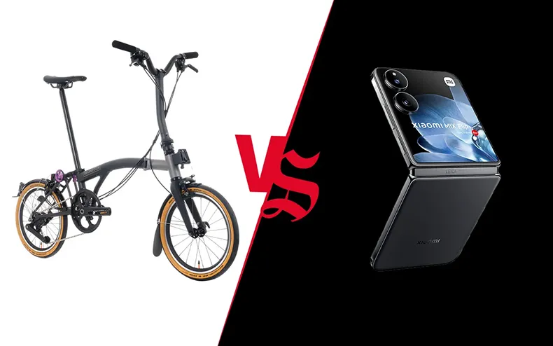 Le Versus Smartphone pliant Samsung Galaxy Flip 7 VS Vélo Brompton T Line 12-vitesses