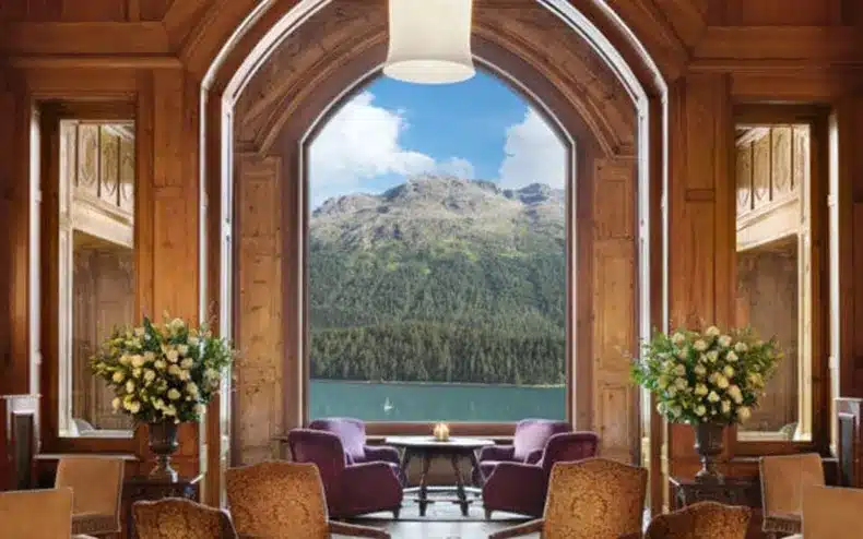 Saint-Moritz palaces vue lac
