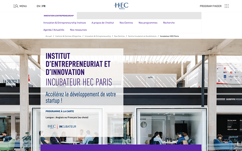 classement incubateurs francais hec paris