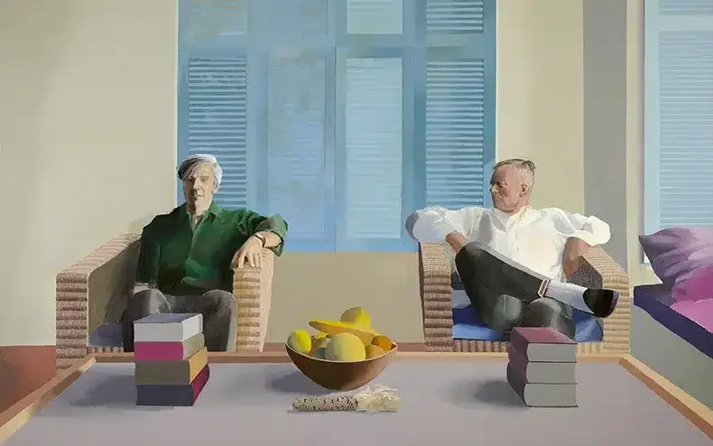 David Hockney peinture Isherwood and Don Bachardy David Hockney Fondation Louis Vuitton Isherwood and Don Bachardy
