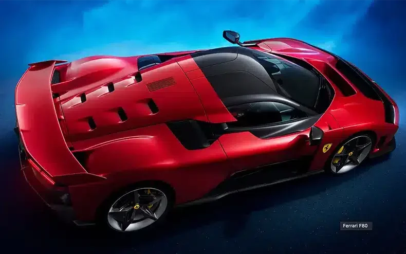 Plan de haut de la Ferrari F80 Ferrari F80 de haut
